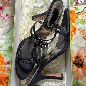 BP slip on open toe blinged‎ sandal size 8 black